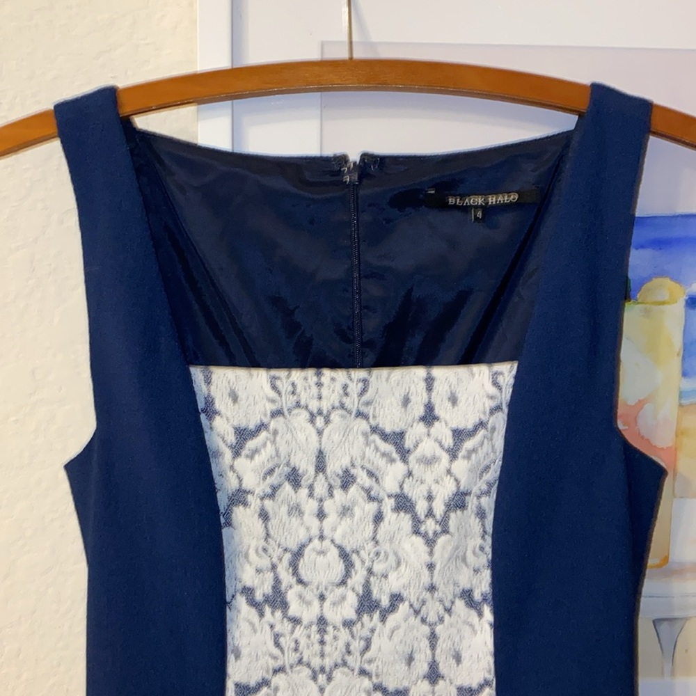 Navy & Lace Dress by Black Halo - Picture 8 of 11